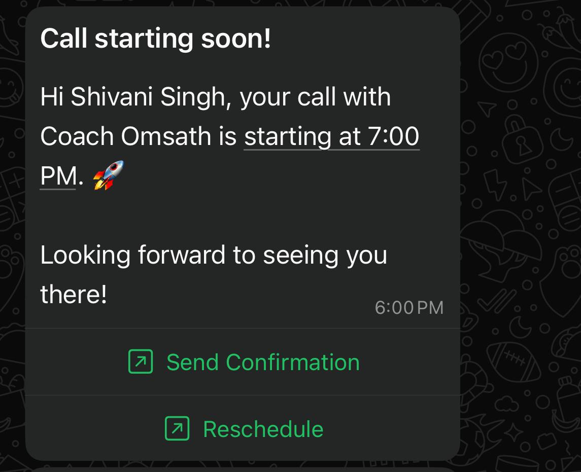 WhatsApp reminder notification